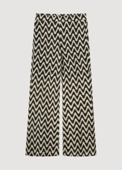 Outlet Summum Wide-Leg Zigzag Trousers Black