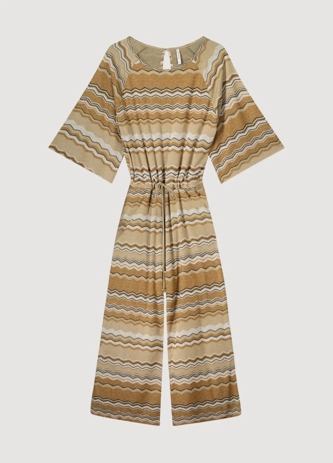 Fashion Summum Zigzag Jumpsuit Brown
